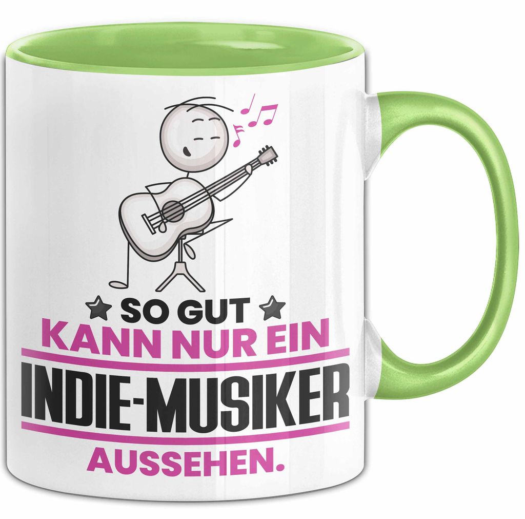 Indie-Musiker Geschenk Tasse So Gut Kann Nur Ein Indie-Musiker Aussehen Geschenkidee Kaffee-Becher (Grün)