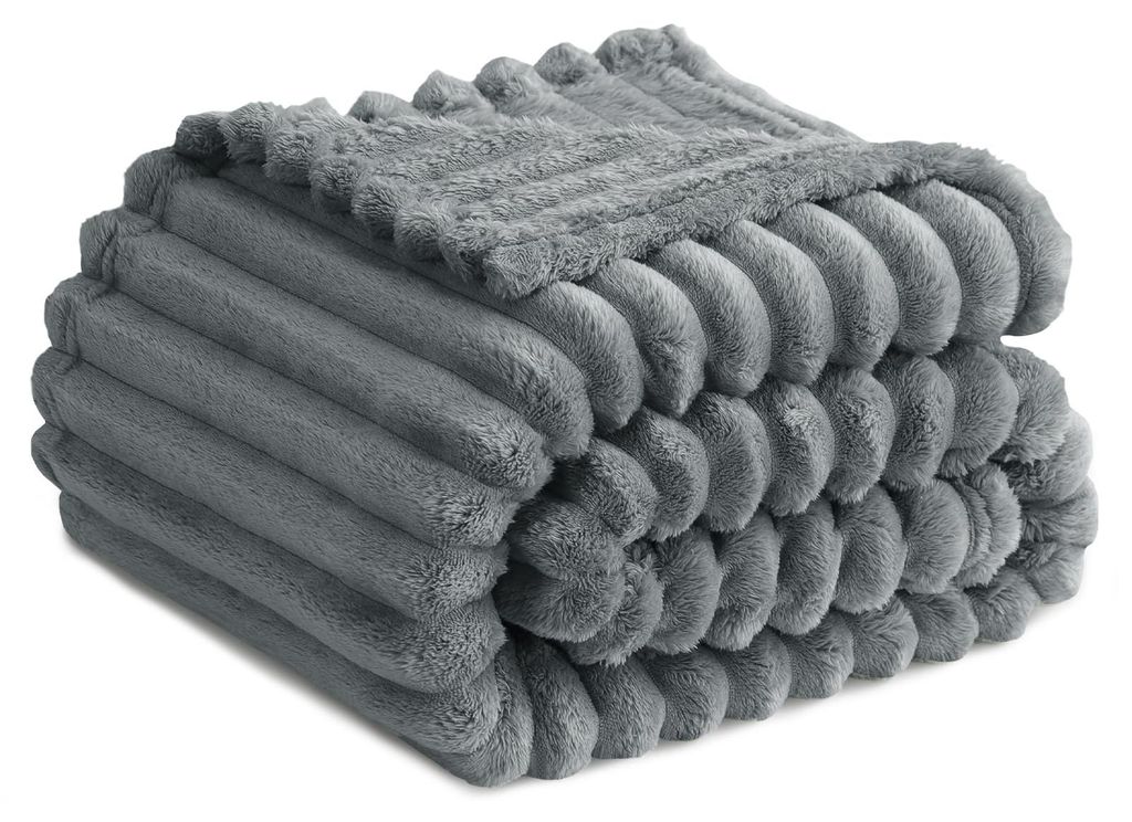 Weiche Decke Lichtgrau - 150x200 cm Fleece Decke für Couch Produktbild 