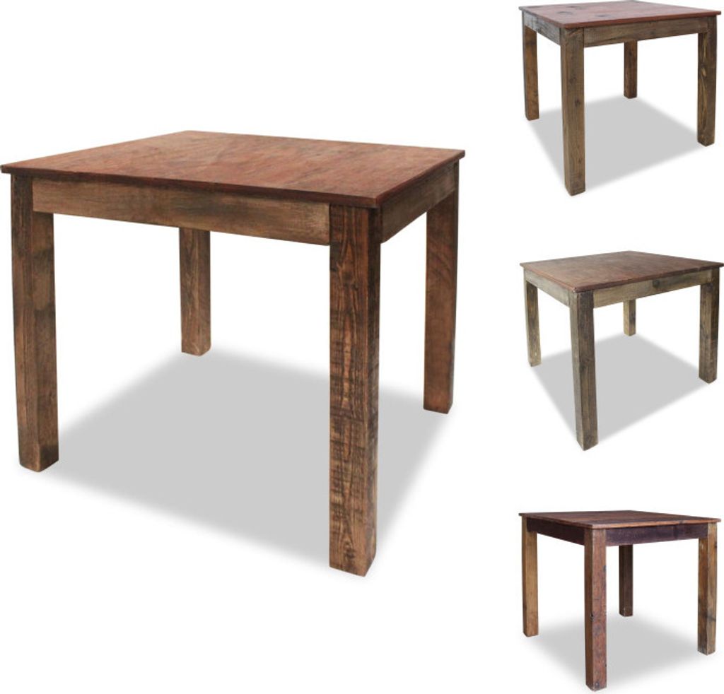 vidaXL Esszimmertisch Recyceltes Massivholz 82 x 80 x 76 cm - Esstische