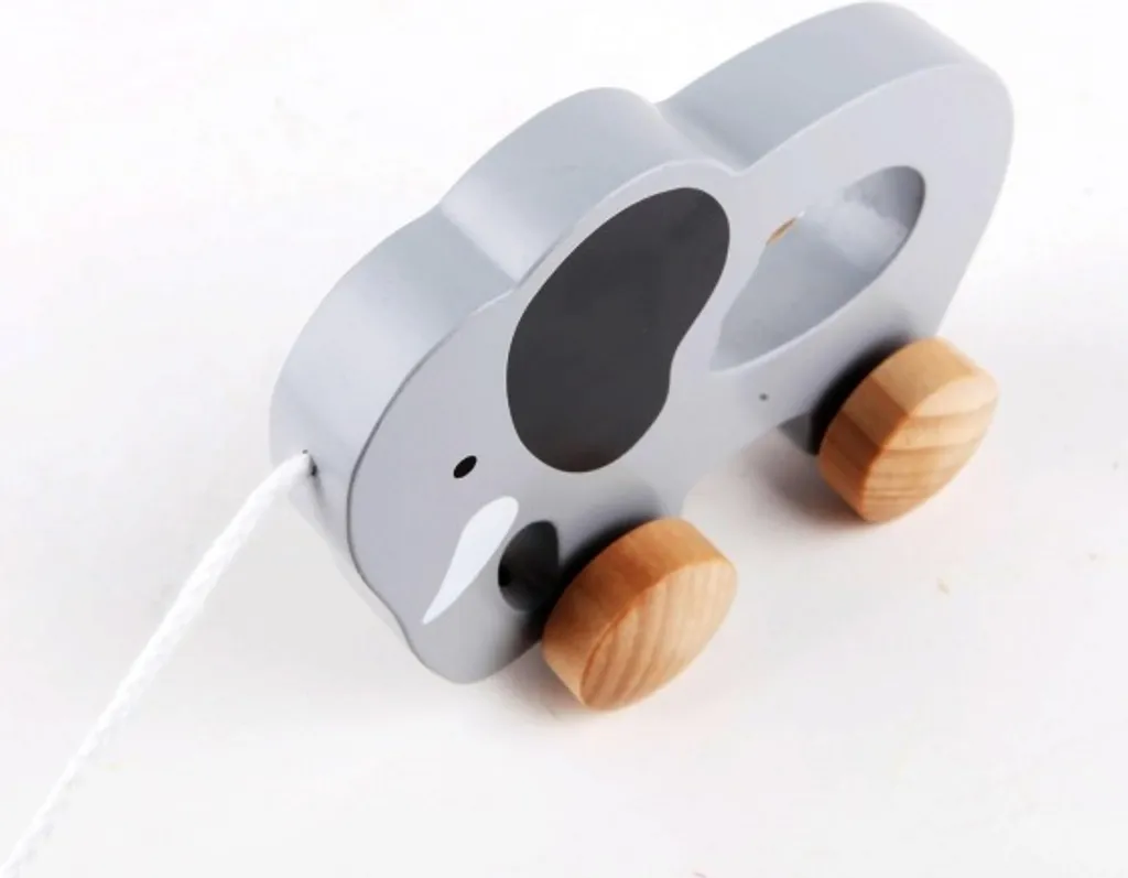 Éléphant Push & Pull Hape E0908 - Roues silencieuses et bois durable - 3
