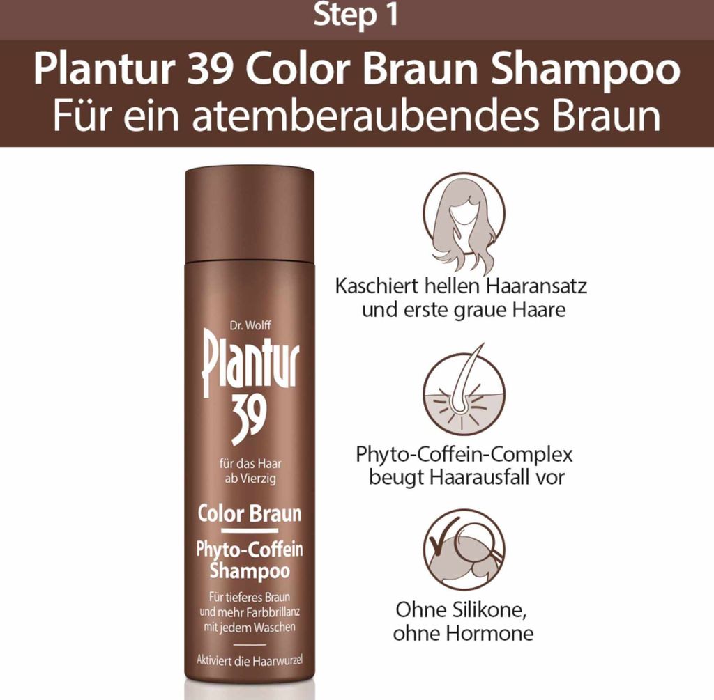 Plantur 39 Color Braun Phyto-Coffein-Shampoo 250 ml Zdjęcie produktu 5