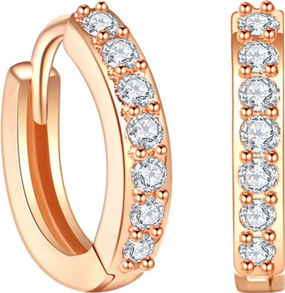 1 Paar elegante Creolen für Frauen, glänzende Strasssteine, eingelegtes Piercing, runde Ohrringe, Party-Schmuck, Geschenk