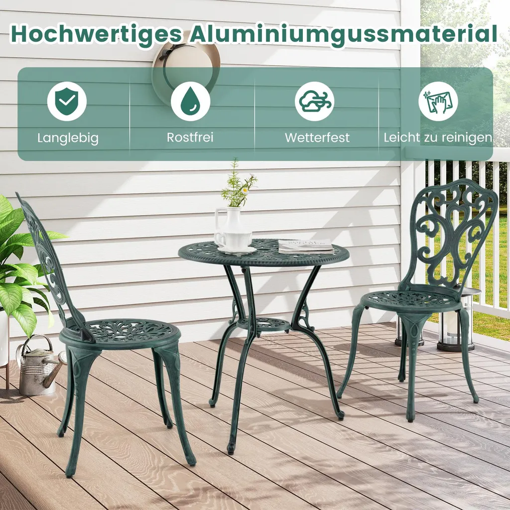 Ensemble de Jardin Résistant aux Intempéries avec Table et Chaises - 4