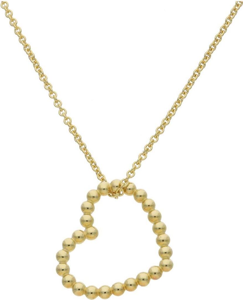 Herzanhänger mit Kette Silber 925 Gold plattiert JL16-05-0610 JuwelmaLux