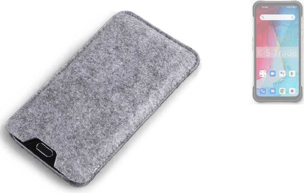 K-S-Trade Filz Handyhülle kompatibel mit Unihertz TickTock-S Schutzhülle Filztasche Filz Tasche Case Sleeve Handy Hülle Filzhülle grau