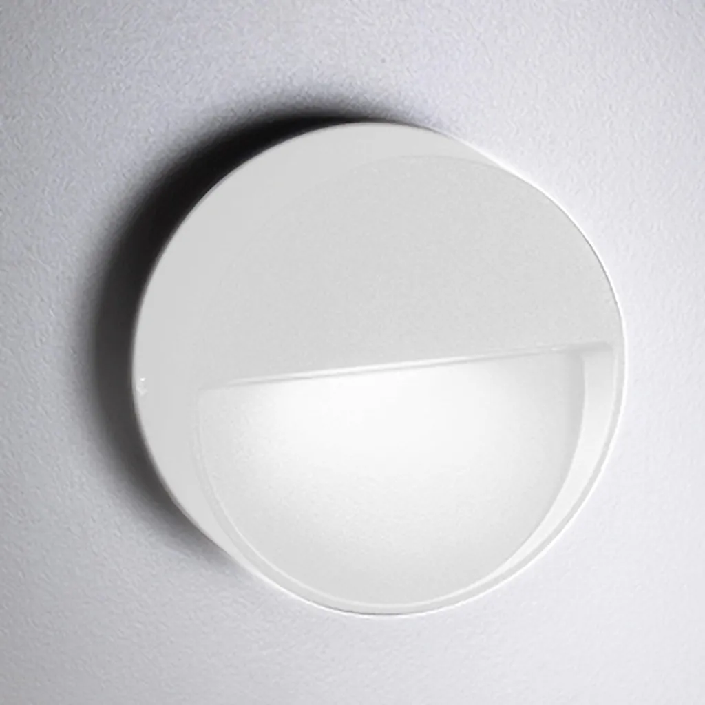 Applique murale LED ronde 4.5W Bottom blanc mat 3000K IP54 10x3 cm