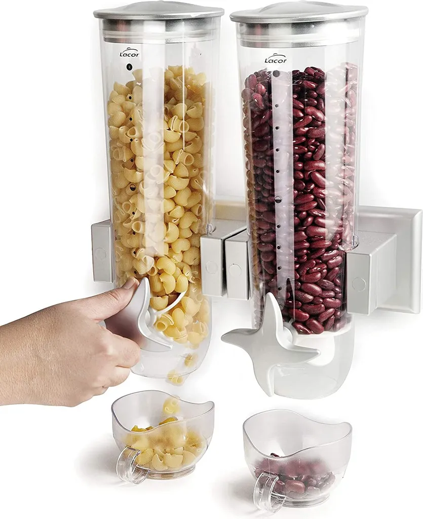 Lacor 62542 Distributore rotante di cereali a doppia parete, 2x1'50 litri, plastica
