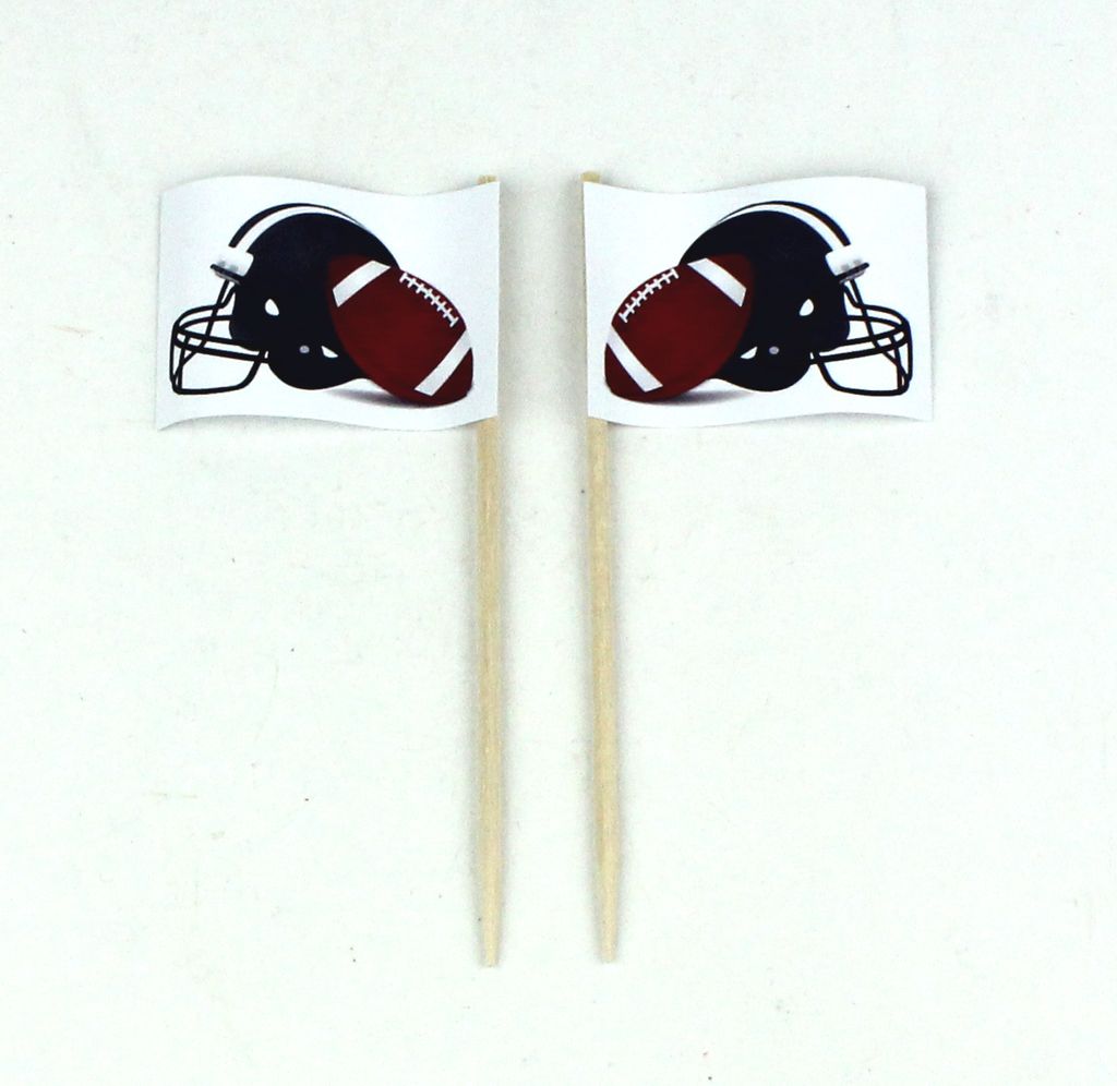 Party-Picker Flagge Football Helm USA Fussball Papierfähnchen in Spitzenqualität 25 Stück Beutel