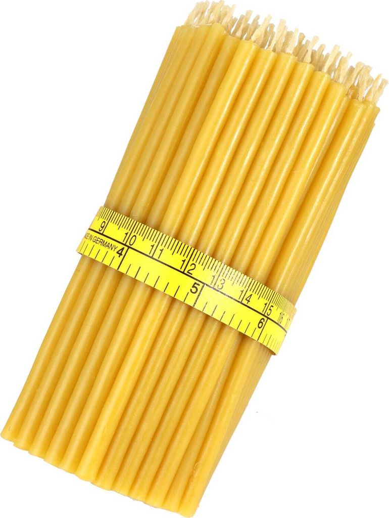 100x Qualität Bienenwachs Dünne Ritual Kerzen Höhe 14cm Produktbild 