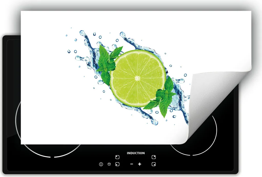 DarHaus Tappetino Protettivo 90x52 cm per Induzione - Bianco e Lime