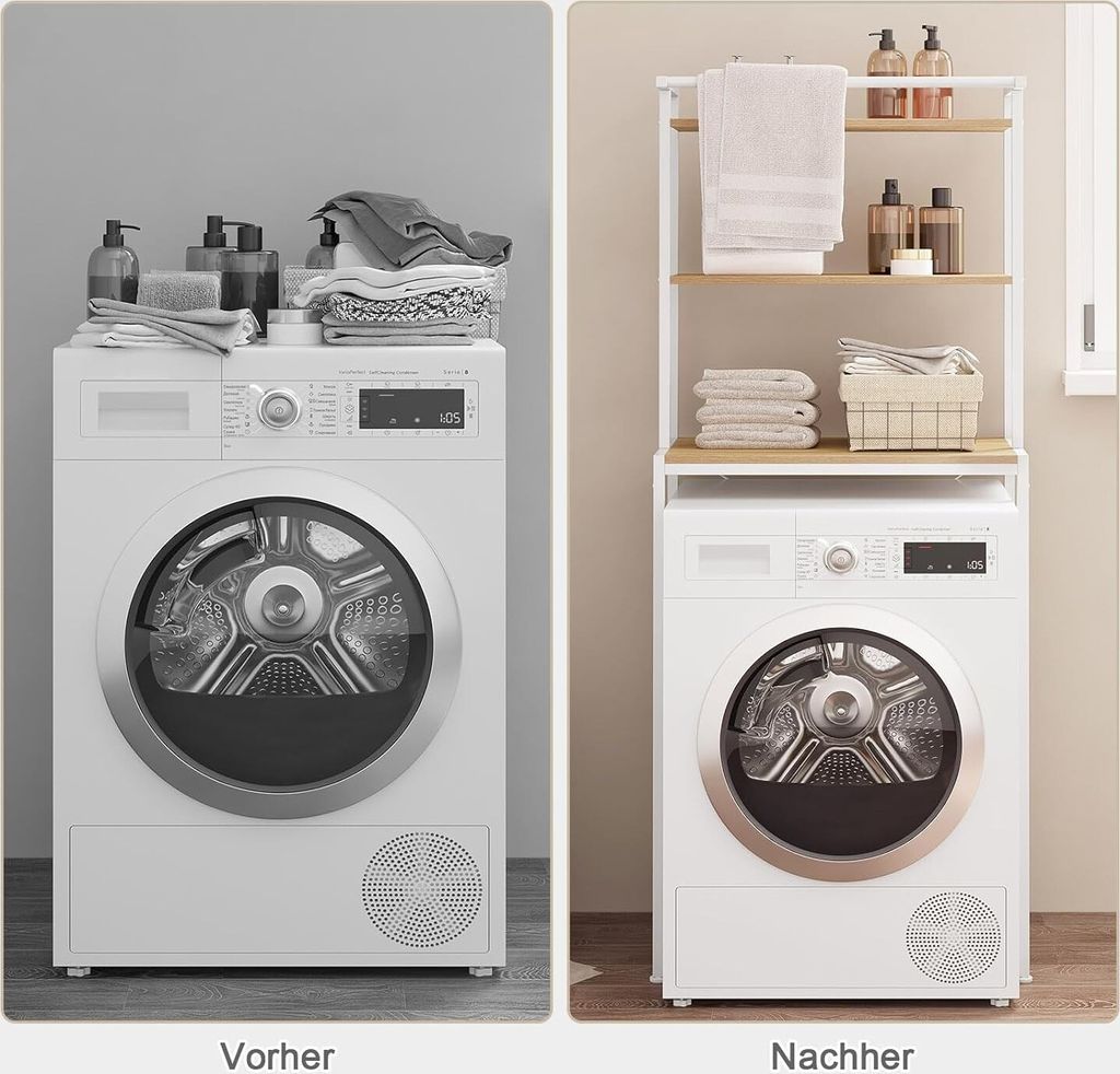 EUGAD WC Regal über Waschmaschine Toilette, 3 Ablagen, Produktbild 8