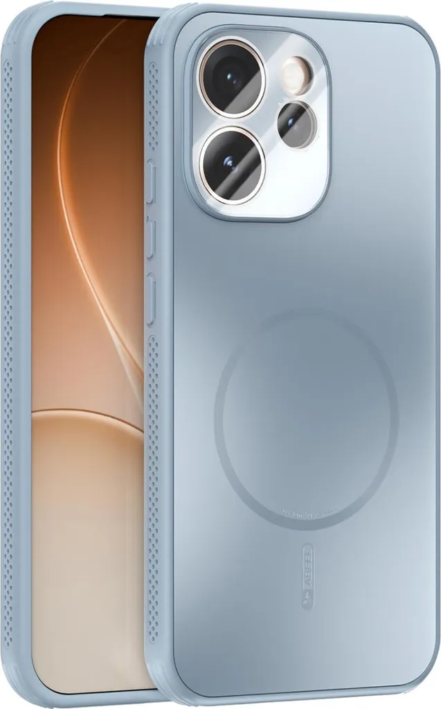 Cover magnetica per Oppo Reno15 Pro Max, custodia opaca in PC+TPU con protezione per le lenti, cover antiurto con dissipazione del calore Azzurro