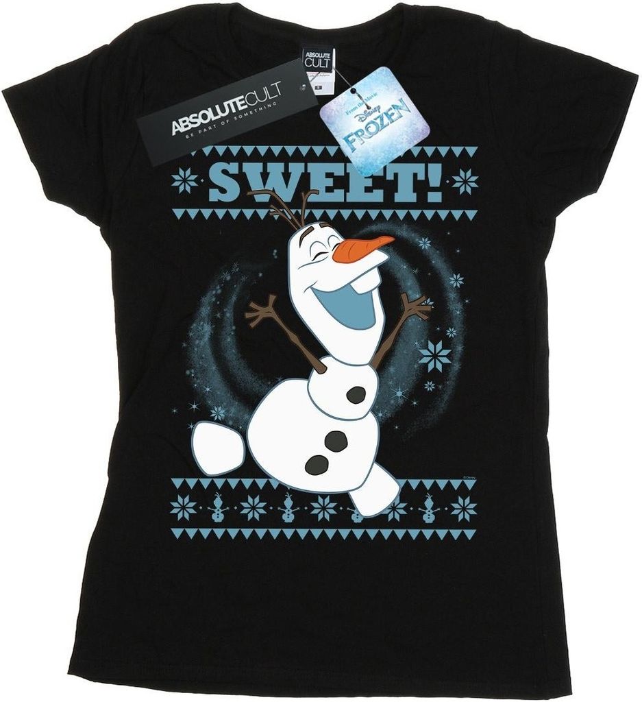Disney - "Frozen Sweet Christmas" T-Shirt für Damen BI22074 (XXL) (Schwarz)