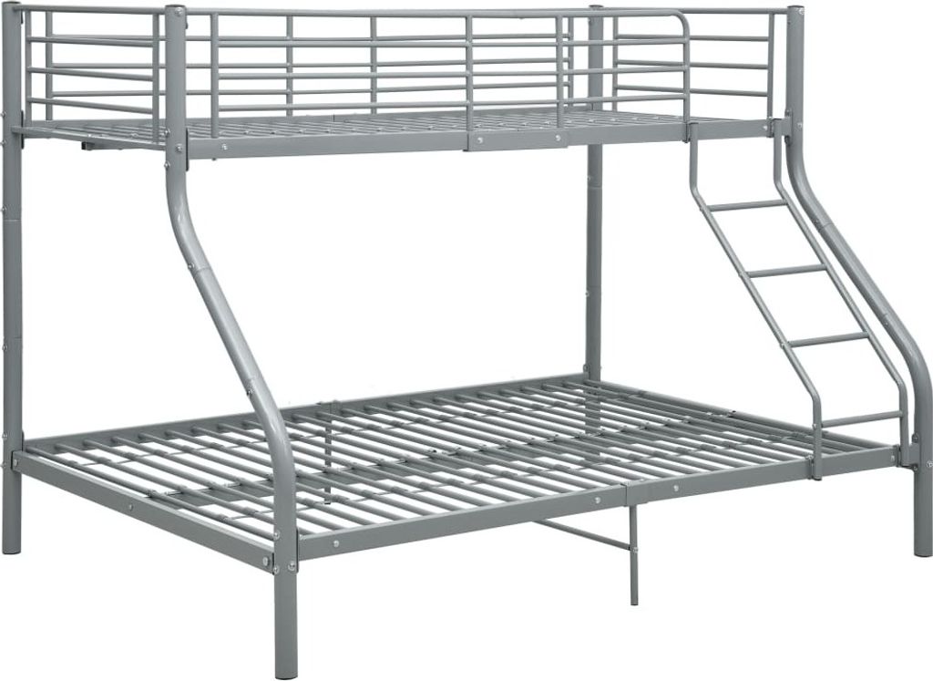 vidaXL Châssis de lit superposé Gris Métal 140x200 Image du produit 