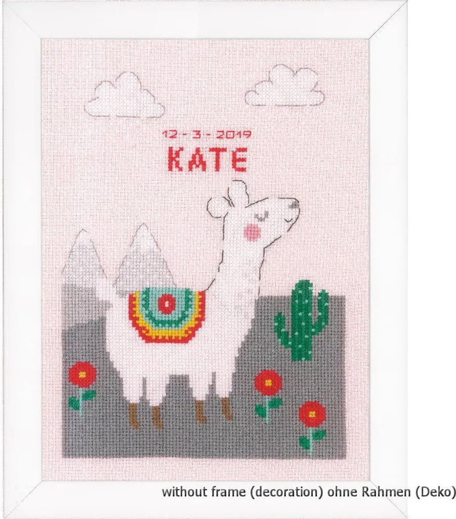 Kit Ricamo Punto Croce Vervaco Lama - Aida 14ct DMC Regalo Creativo