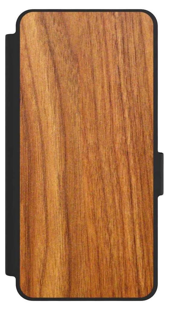 NIVOCASE Klapphülle für Samsung Galaxy S26 Handyhülle aus Kunst Leder NIVOflip schwarz Holz Holzoptik Lärche