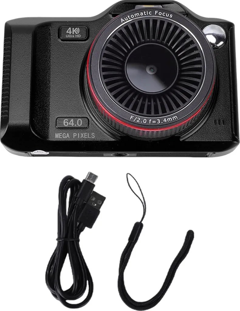 Appareil photo de voyage 4K 64MP compact avec WiFi et zoom puissant 18X