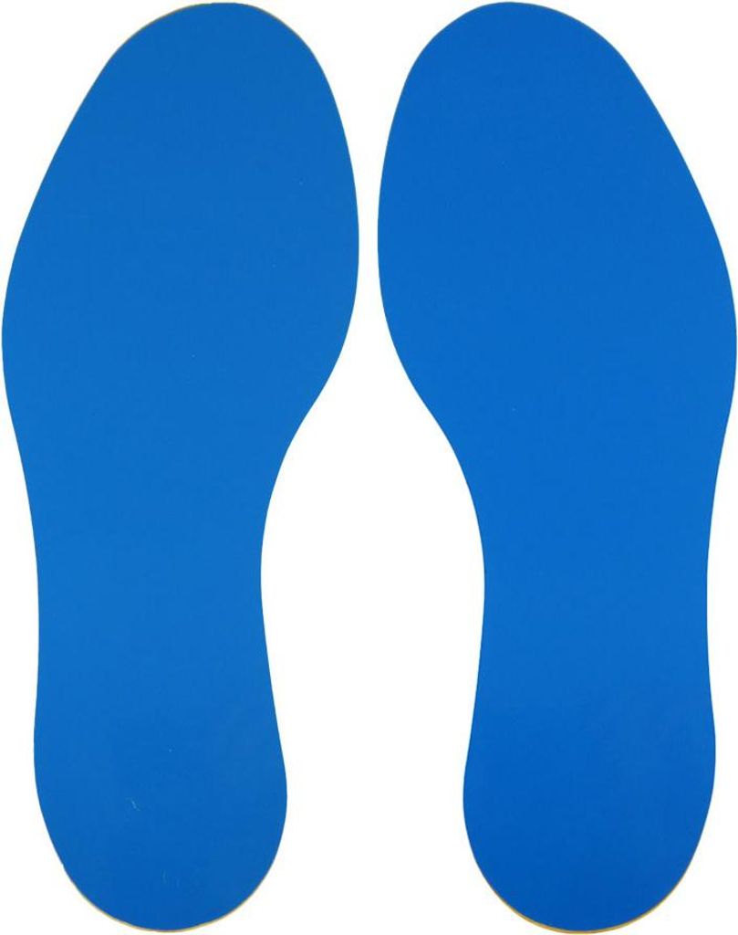 Fußabdruck - Setze Links+Rechts - Blau 10 x 30 cm - Bodenaufkleber - Blau - Anti - Rutsch - Polyvinyl chloride (PVC) - 0,78 mm - Innenbereich - DM...
