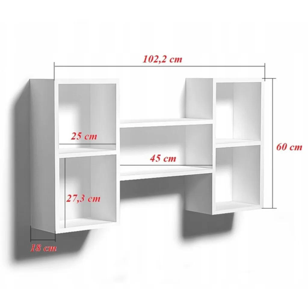 Étagère murale Chêne Sonoma 102 cm avec compartiments ouverts design