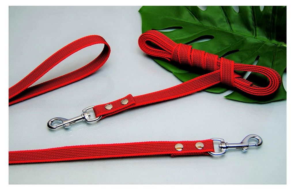 Leine gummiert 25mm x 1m ohne Schlaufe Rot Trainingsleine