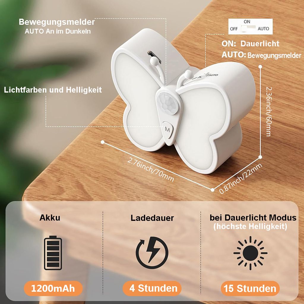 Luce Notturna LED, Con Sensore Crepuscolare, Luce Diffusa, Classe di