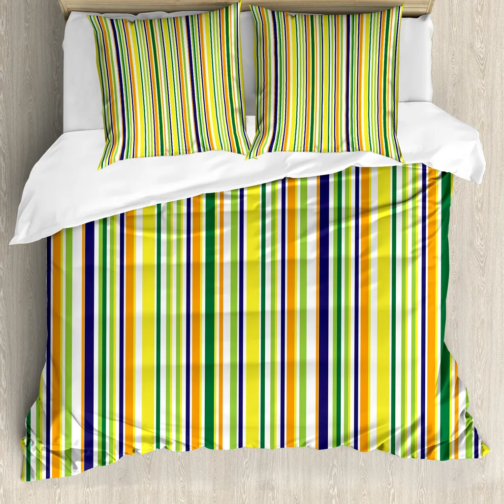 Set Letto Abakuhaus Righe Luminose 155x220 - Design Moderno e Anallergico