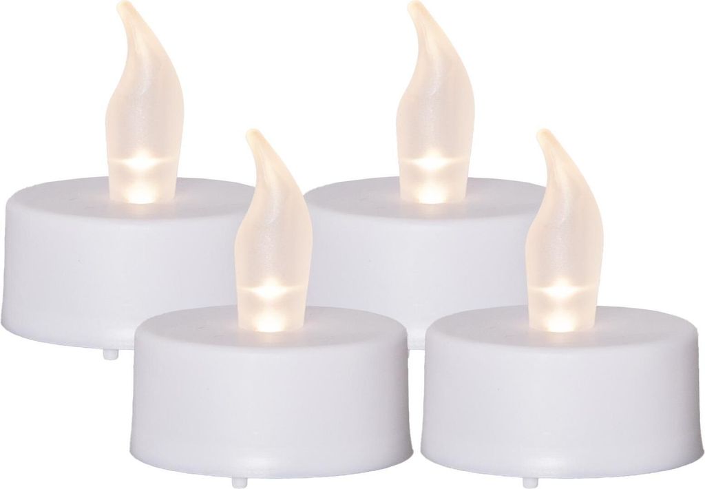 Star Trading 4x LED Teelicht weiß 6/18h Timer 3,8x4cm Produktbild 