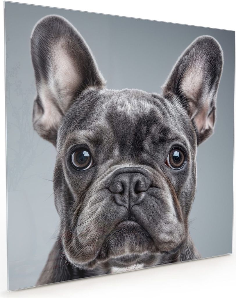 Küchenrückwand Spritzschutz Glas mit Motiv Französische Bulldogge 40 x 40 cm
