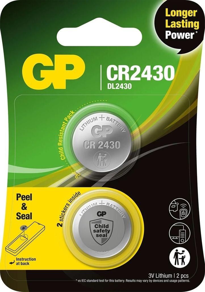 GP Knopfzellenbatterie CR2430 3V - 2er-Pack