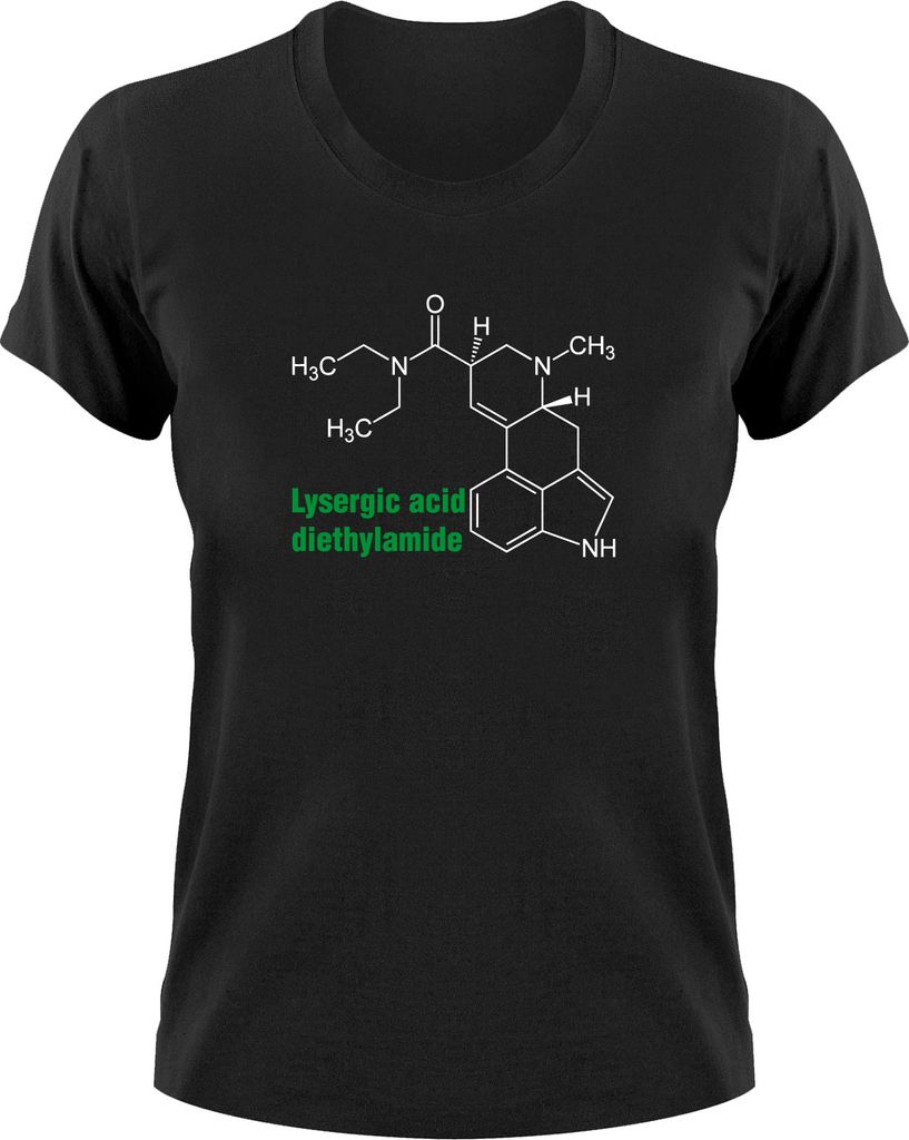Styletex23 T-Shirt LSD 25 Molekül, Damen schwarz, XXL
