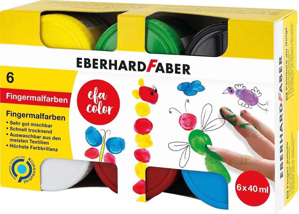 Eberhard Faber 578606 - EFA Color Fingerfarben-Set mit 6 Produktbild 