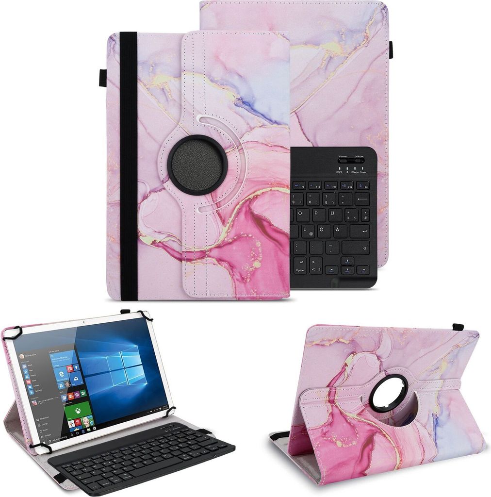 Schutzhülle für Lenovo Tab M10a Bluetooth Hülle Tablet Tasche QWERTZ TastaturFarben:Motiv 19