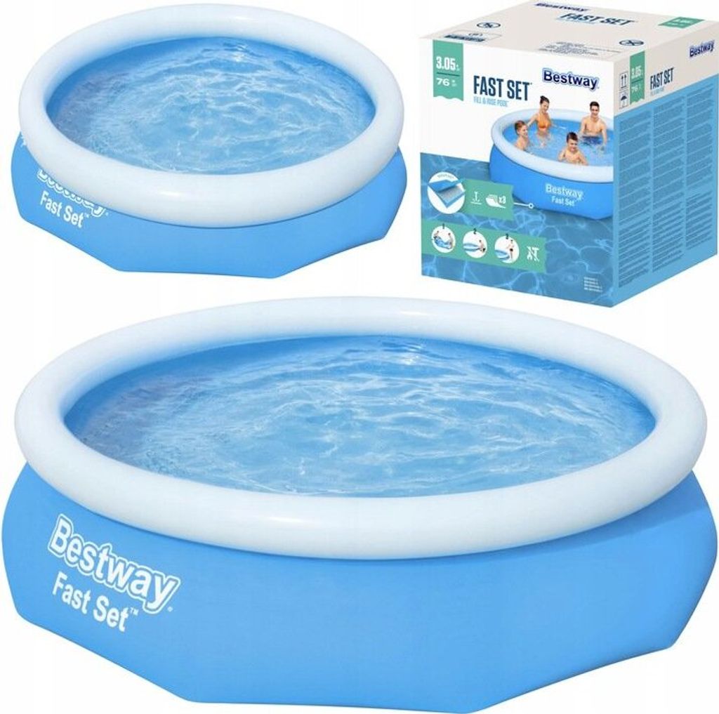 Bestway Fast Set Aufblasbarer Swimmingpool Rund 305x76 cm Produktbild 37