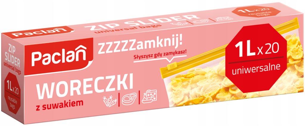 Zip-Beutel mit Reißverschluss, 1 l, 20 Stück Produktbild 