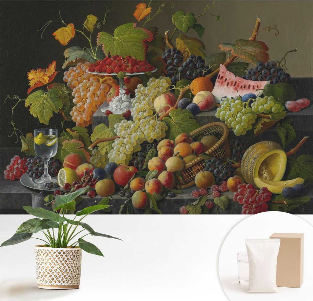 Fototapete - 152x104 cm - Tapete - Wandtapete - Wandbilder - Dekofolie - Tapete Folie - Wand - Dekoration - Wohnzimmer - Fruchtzusammensetzung