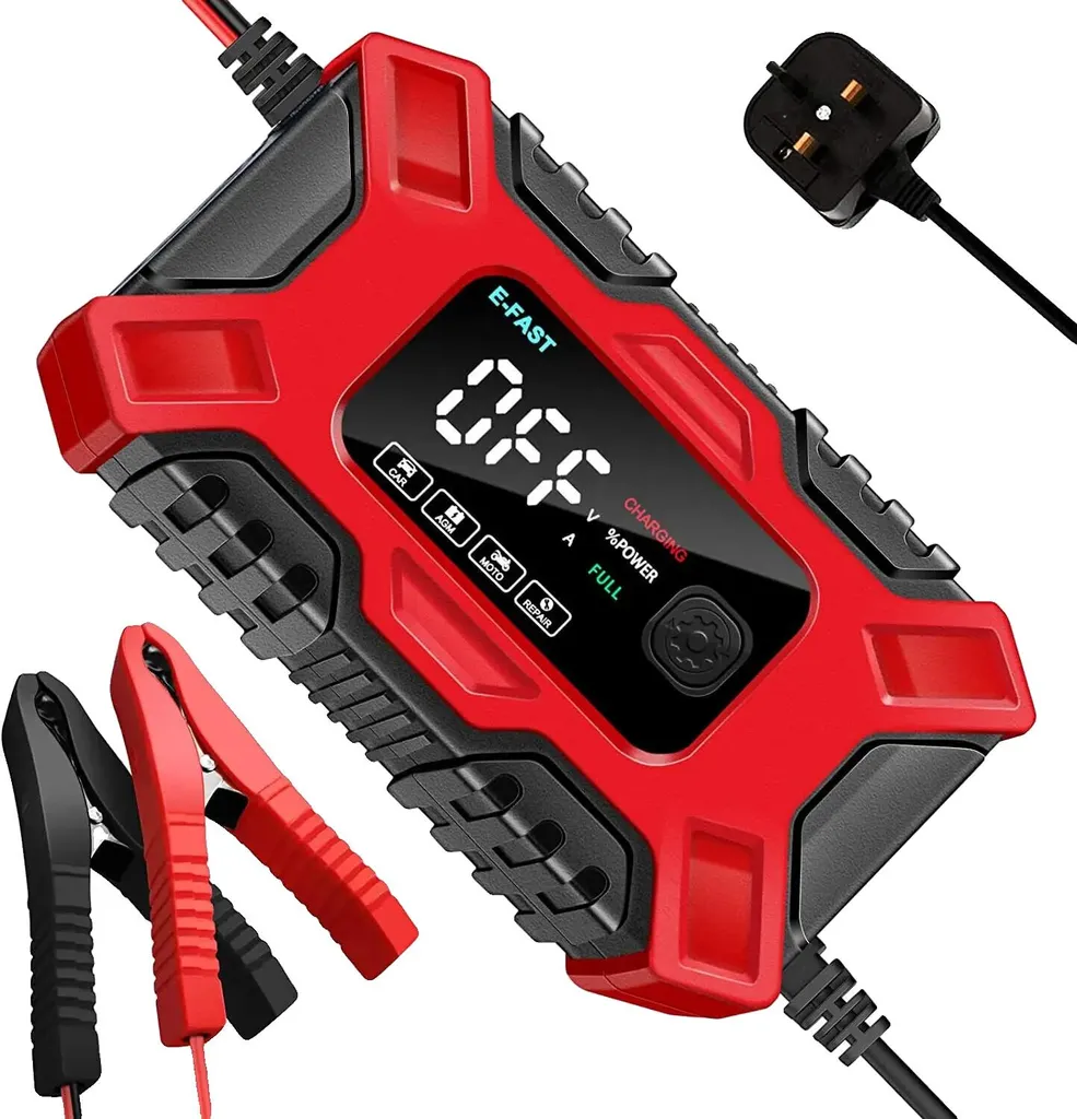 Chargeur de batterie voiture 12V 6A avec fonction réparation par impulsions