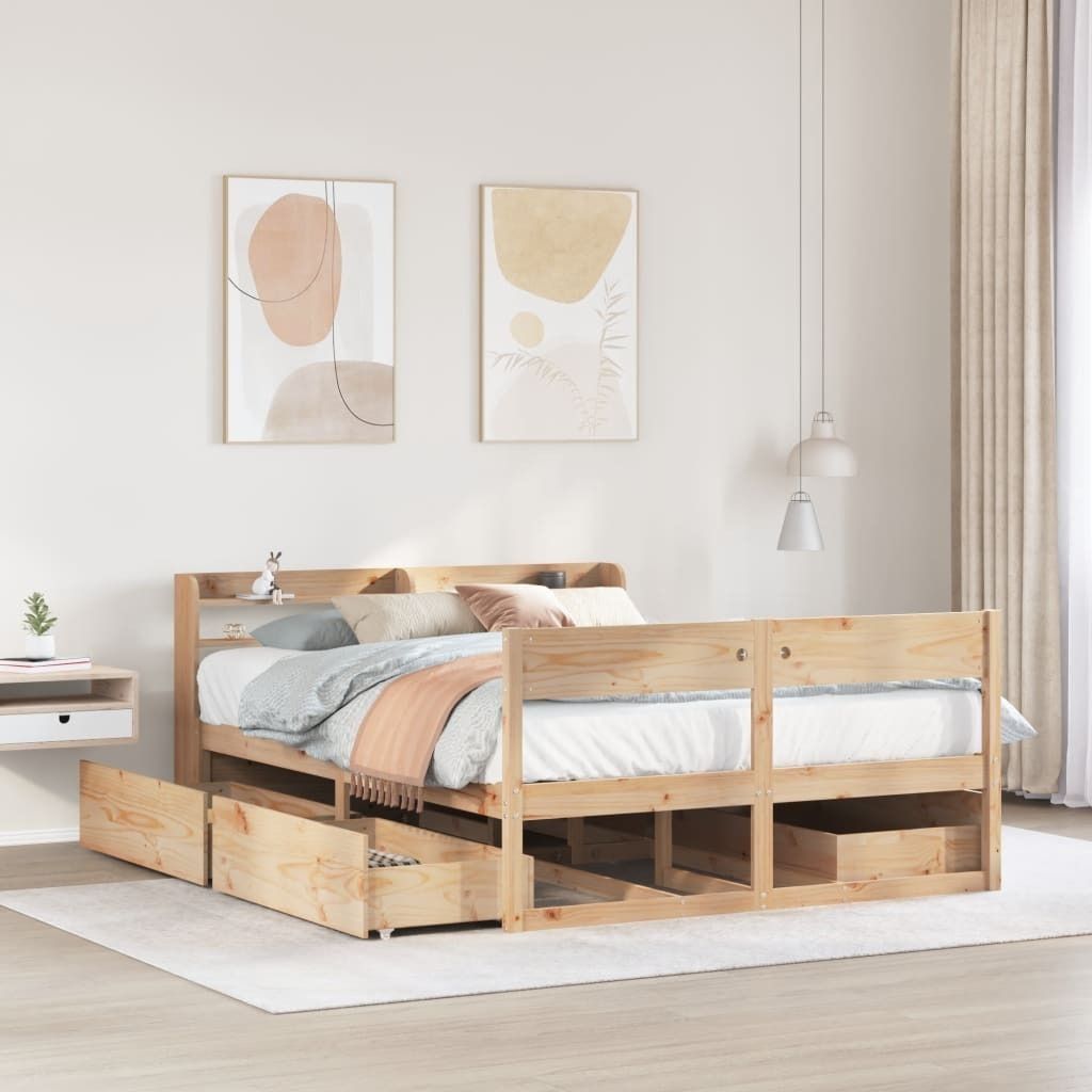 Maison Exclusive - Massivholzbett ohne Matratze 120x190 cm Kiefernholz