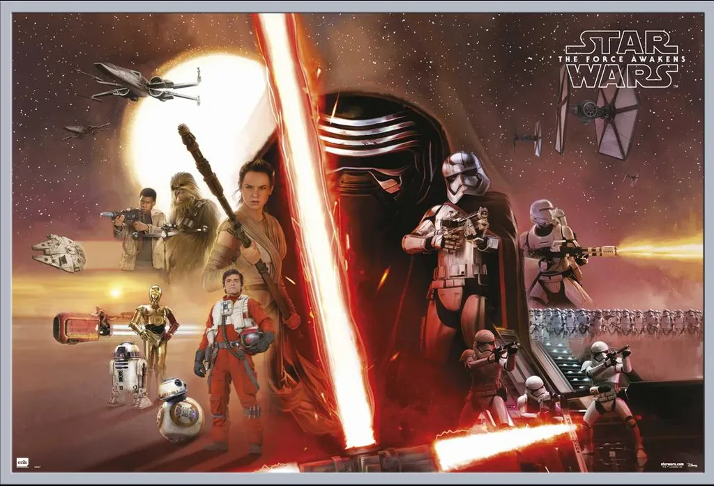 Cadre Argenté Shinsuke avec Affiche Star Wars EP7 Vitre Acrylique Maxi