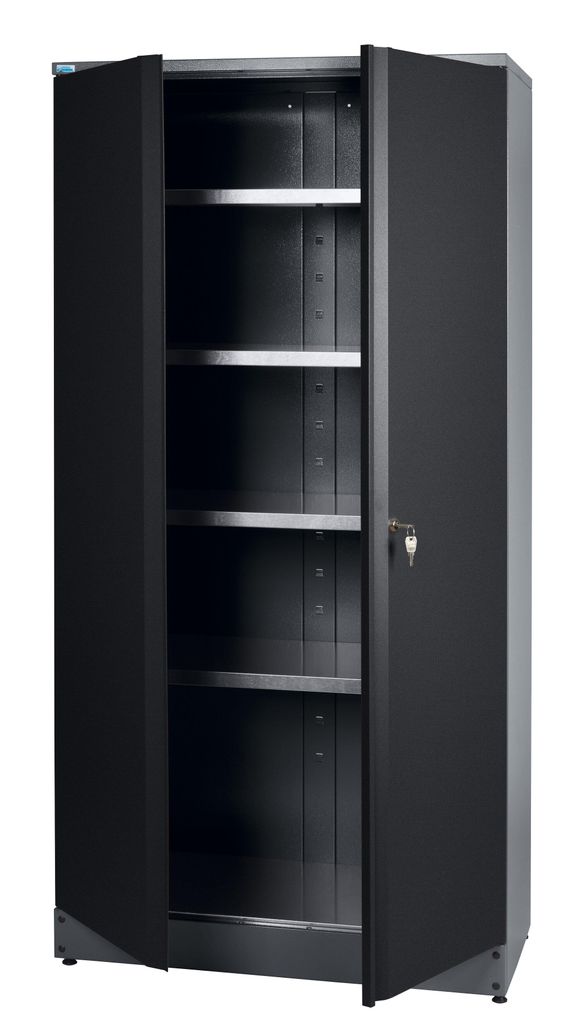 Küpper Hochschrank 70299, schwarz, 91x180x45cm, 4 stabile Produktbild 