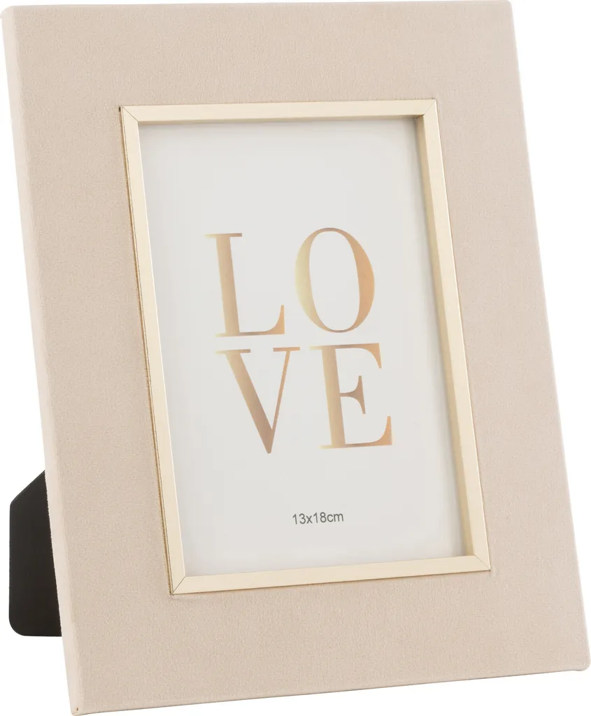 Cadre photo Dita Velours Beige J-Line au design luxueux et moderne