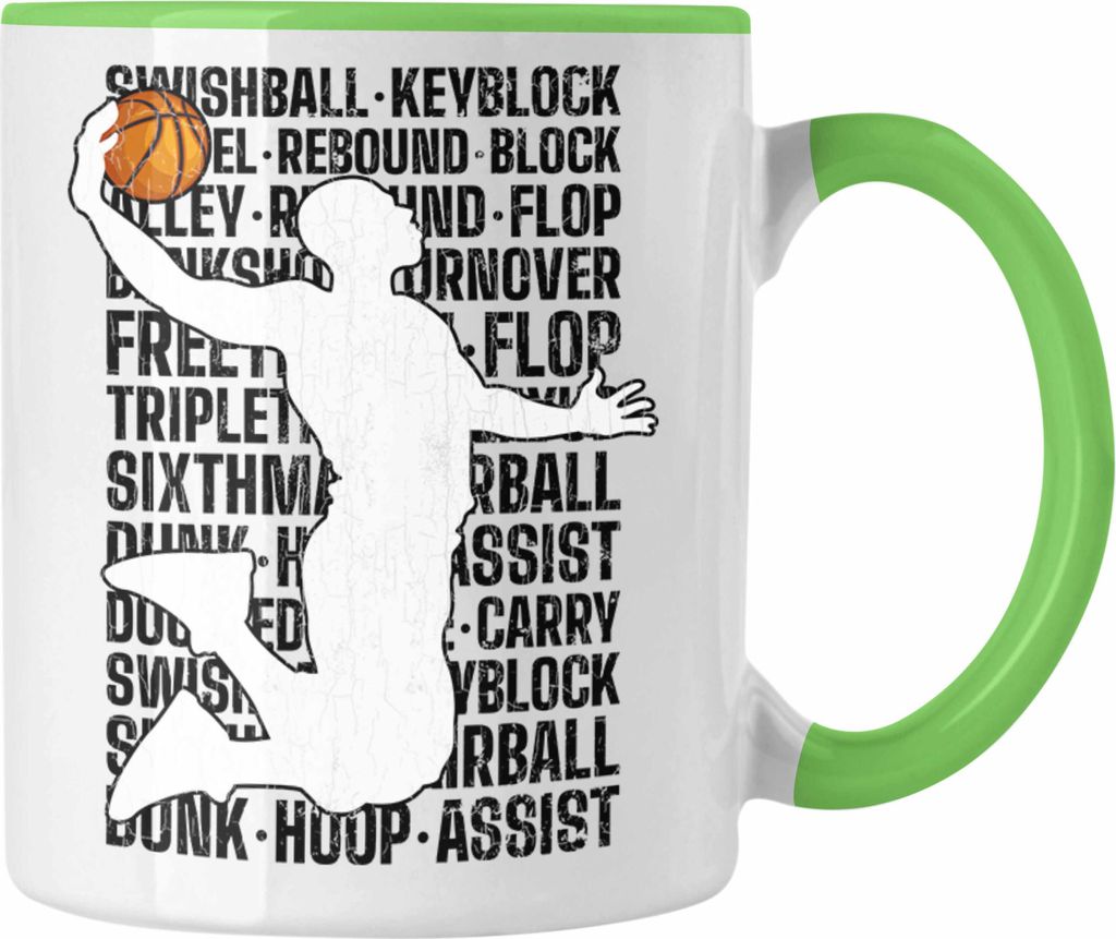 Trendation - Basketball Spieler Tasse Geschenk Basketball-Trainer Coach Geschenkidee (Grün)