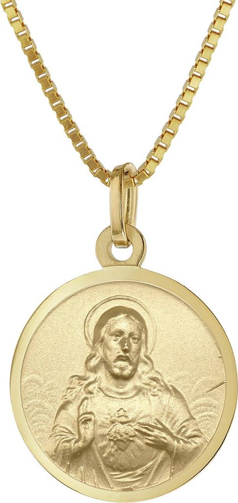 trendor 41482 Herz Jesu Anhänger Ø 16 mm Gold 333 mit goldplattierter Kette 1