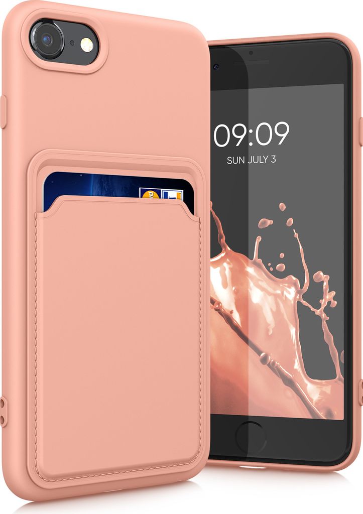 kwmobile Handyhülle kompatibel mit Apple iPhone SE (2022) / iPhone SE (2020) / iPhone 8 / iPhone 7 Hülle - Handy Cover mit Fach für Karten - in