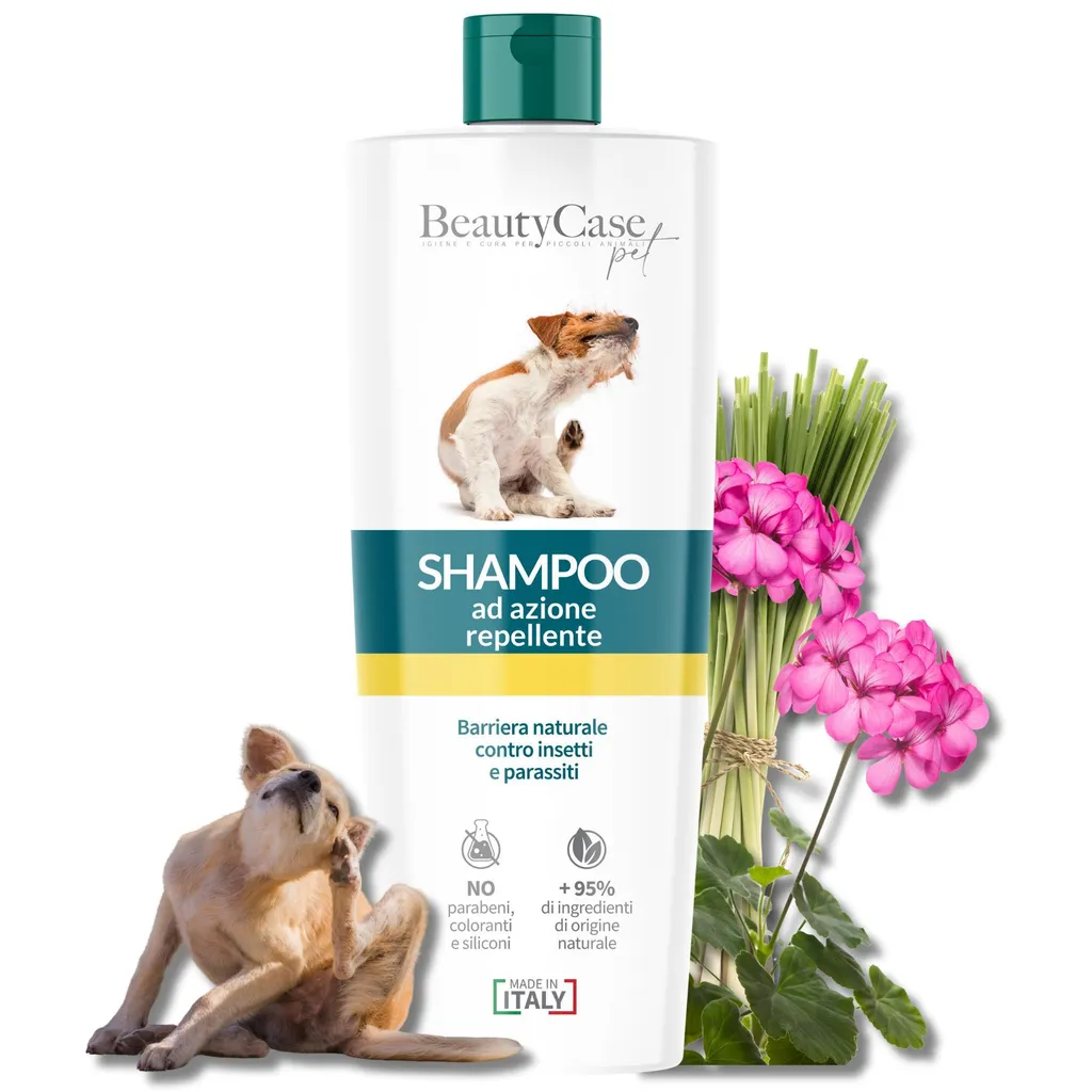 Beauty Case Pet Shampoo 250ml Repellente Insetti Citronella e Geranio