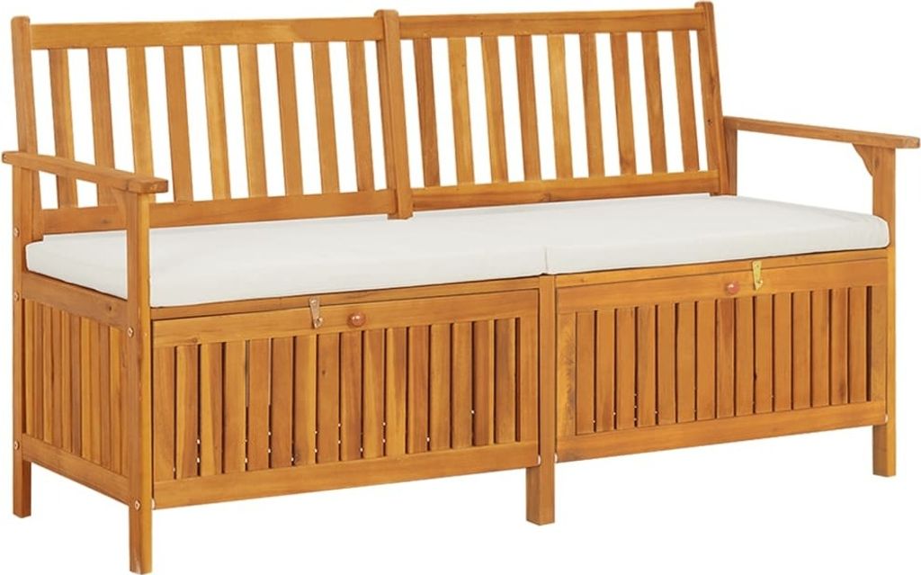 Panca con cuscini 148 cm in legno massiccio di acacia Immagine del prodotto 