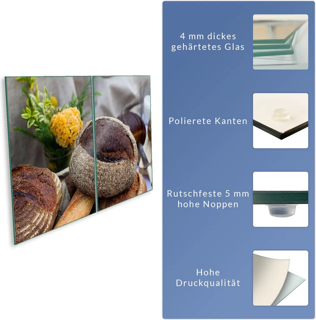 Set 2 Coprifornelli Vetro 40x52 Beige | Tagliere Grande e Paraspruzzi - 8