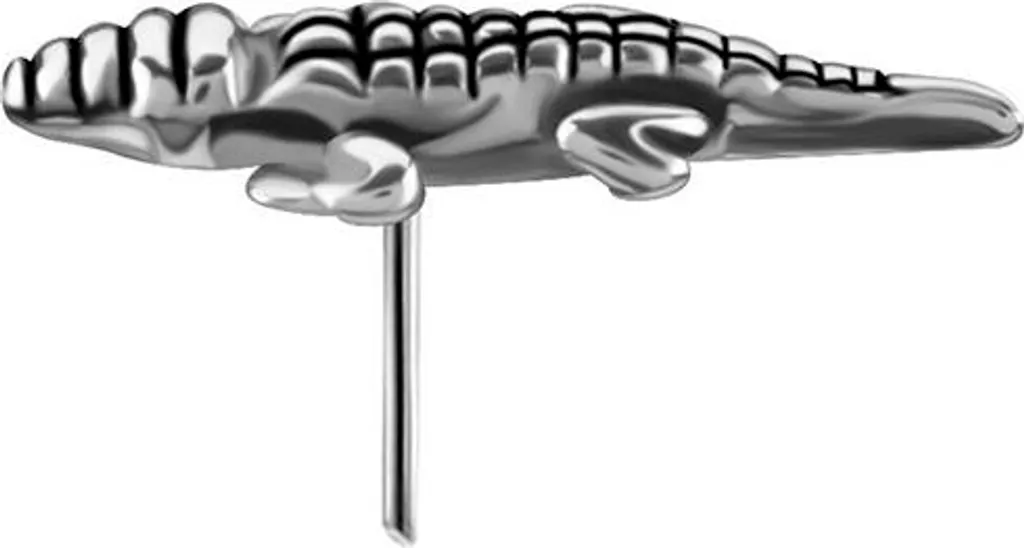 Fermoir Push-in Crocodile Argent PI-032 : fini les boules de piercing dures