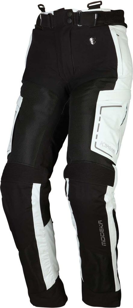 Modeka Khao Air Damen Motorrad Textilhose, schwarz/hellgrau, 36