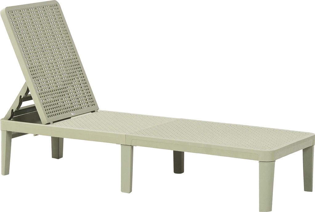 BELIANI Gartenliege Hellgrün Kunststoff Geflochtene Optik mit Verstellbarer Rückenlehne Wetterfest Modernes Design Terrasse Garten Balkon Sonnenl...