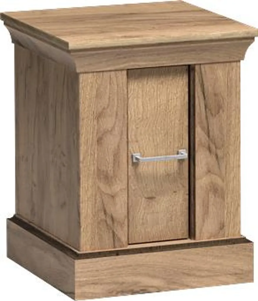 Table de chevet AILISH en chêne kraft doré - Petit meuble de chambre chic